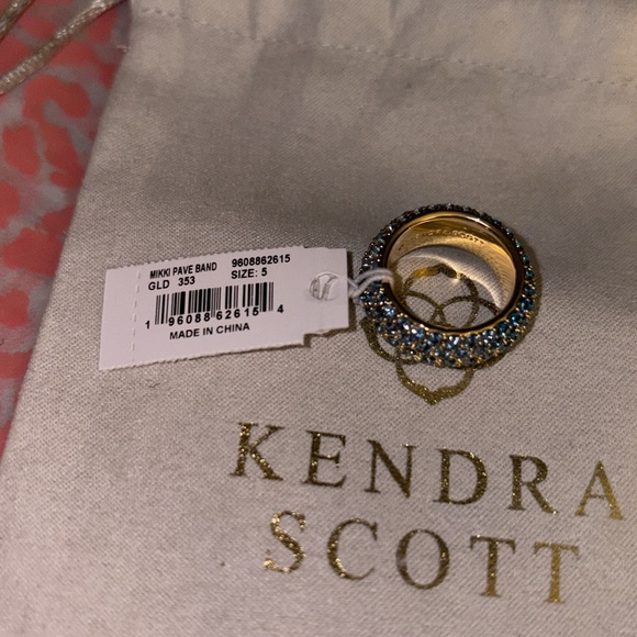Kendra Scott Mikki Pave Band Size 5 new without tags Adjustable tag - Picture 4 of 5